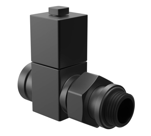 Набор дизайн-вентилей Royal Thermo CUBE прямой 1/2 черный RTE 50.030 BL