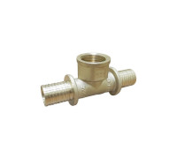 Тройник аксиальный VARMEGA Slide-fit 25х3/4 ВР латунь VM51116