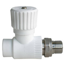 Вентиль радиаторный Lammin PPR прямой 20x1/2 белый LM-RV-S-20-12