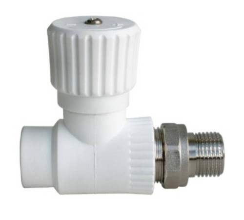 Вентиль радиаторный Lammin PPR прямой 20x1/2 белый LM-RV-S-20-12