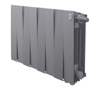 Радиатор биметаллический Royal Thermo PianoForte 300 Silver Satin 8 секций нижнее подключение НС-1682349