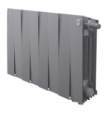 Радиатор биметаллический Royal Thermo PianoForte 300 Silver Satin 8 секций нижнее подключение НС-1682349