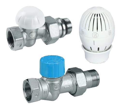 Комплект для подключения радиаторов Giacomini прямой DN20 с увеличенным проходом R470FX064