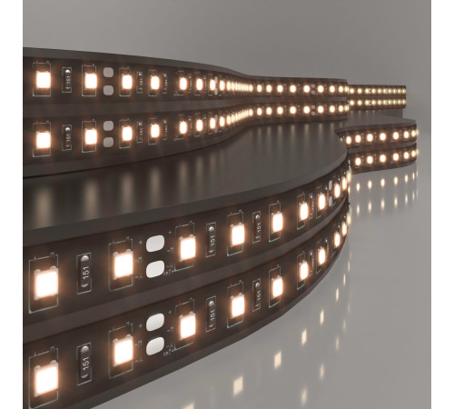 Светодиодная лента 120 Led 9,6 Вт IP20, 3300K тёплый белый, 5 м 2835 24V 120Led 9,6W IP20 Black
