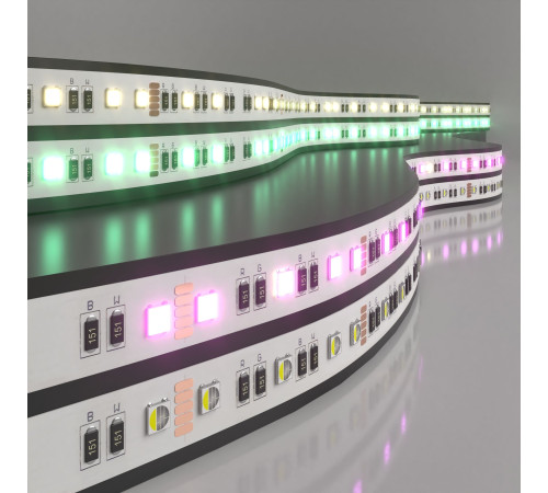 Светодиодная лента 24 В 24 Вт/м 60 Led/м 5050 IP20, MIX RGB/теплый белый, 5 м Лента светодиодная 24V 24W 60Led 5050 IP20 MIX RGB/теплый белый, 5м