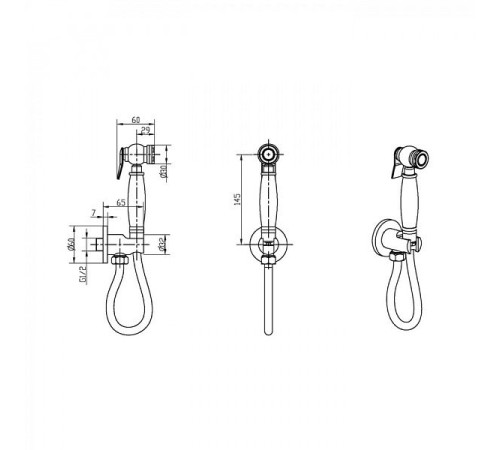 Гигиеническая лейка Boheme Medici без штуцера бронза 404-2