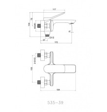 Смеситель для ванны Cersanit ODRA однорычажный 63051