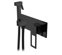 Гигиенический душ со смесителем встраиваемый Boheme Q черный 147-BB