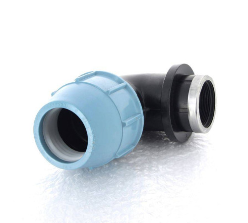 Угольник обжимной Unidelta Deltone 63х2 внутренняя резьба для ПНД труб 1009064007