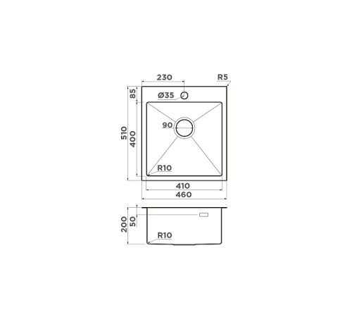 Кухонная мойка Omoikiri Akisame 46-LG 51x46 см светлое золото 4973081
