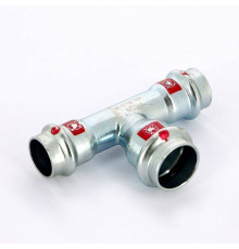 Тройник пресс Viega Prestabo оцинкованная сталь 18х22х18 мм 558864