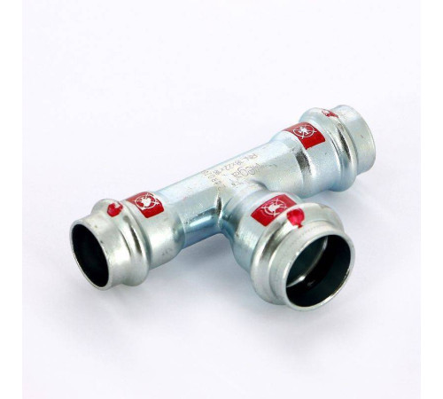 Тройник пресс Viega Prestabo оцинкованная сталь 18х22х18 мм 558864