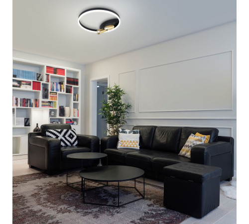 Умный потолочный светильник Eurosvet Luminari 90247/3 90247/3 черный/золото Smart