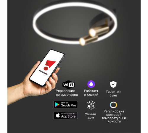 Умный потолочный светильник Eurosvet Luminari 90247/3 90247/3 черный/золото Smart