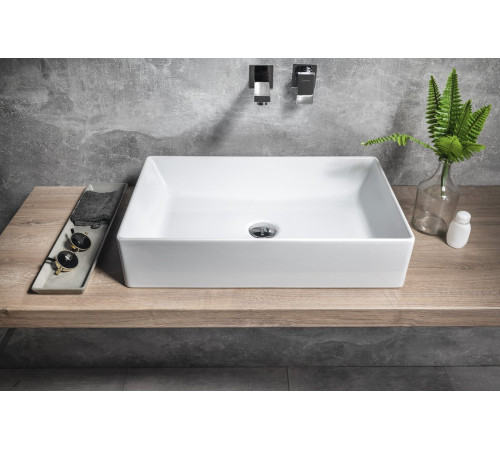 Раковина накладная GSI Kube X 600х370 мм без отверстия под смеситель белый глянцевый 945311