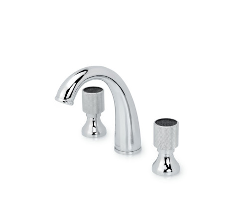 Смеситель для раковины Boheme Royal Cristal на 3 отверстия хром/черный кристалл 277-Royal/CRST black