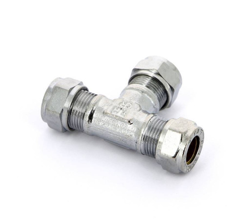 Тройник обжимной хромированный Tiemme 10 мм 1130073