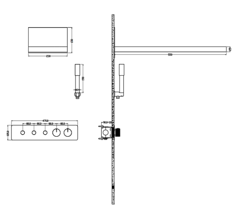 Душевая система встроенная Boheme Fusion с термостатом 3-позиционная золото 131-G