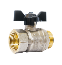 Кран шаровой латунный LD Pride 47.32.B-Н.Б Ду 32 Ру 25 вн-нр бабочка 47.32.B-Н.Б