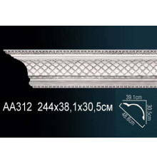 Карниз потолочный Perfect AA312 полиуретановый с рисунком AA312