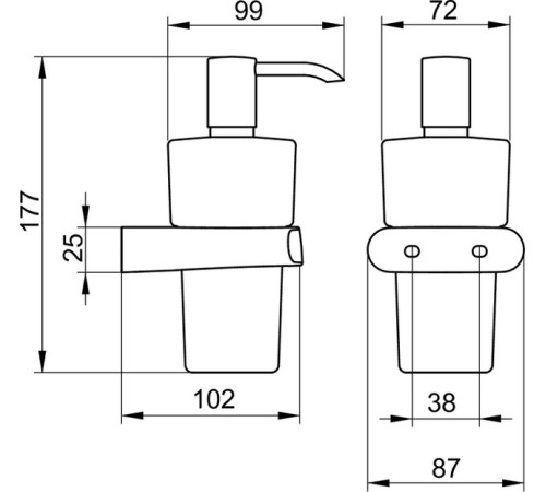 Колба для подвесного дозатора жидкого мыла KEUCO ELEGANCE NEW матовое стекло опал 11654 009000