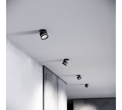 Встраиваемый поворотный светодиодный светильник 8W 4200K чёрный 25035/LED