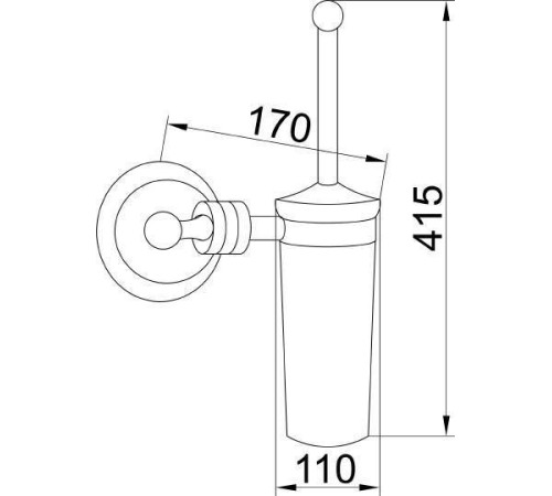 Ершик для унитаза подвесной Boheme Hermitage бронза 10333