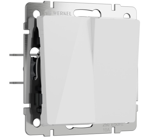 Выключатель двухклавишный проходной (белый акрил) W1122041