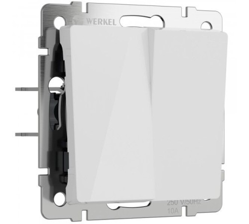 Выключатель двухклавишный проходной (белый акрил) W1122041