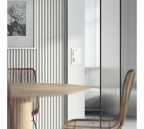 Выключатель двухклавишный проходной (белый акрил) W1122041