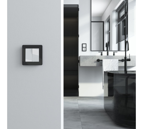 Выключатель двухклавишный проходной (белый акрил) W1122041