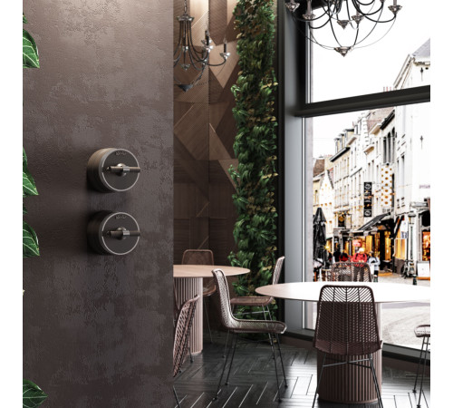 Выключатель на 4 положения двухклавишный Vintage мокко матовый/хром W5822052