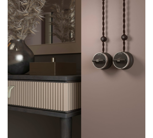 Выключатель на 4 положения двухклавишный Vintage мокко матовый/хром W5822052