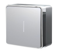 Выключатель одноклавишный с подсветкой Gallant серебряный W5010106