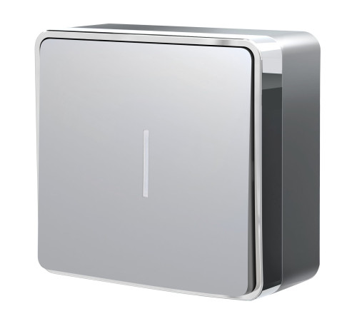 Выключатель одноклавишный с подсветкой Gallant серебряный W5010106