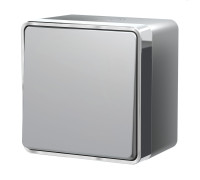 Выключатель одноклавишный влагозащищенный Gallant серебряный W5010206