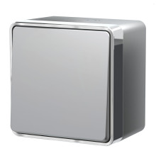 Выключатель одноклавишный влагозащищенный Gallant серебряный W5010206