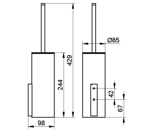 Ершик для туалета подвесной Keuco Edition 400 хром 11564 019000