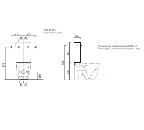 Бачок для напольного унитаза GSI PURA 8691BS11 со смывным механизмом Белый глянцевый 8691BS11