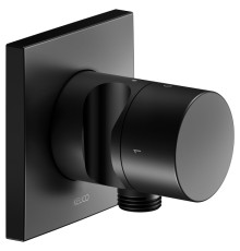 Запорный вентиль Keuco IXMO Pure с выводом для шланга и держателем лейки черный матовый 59557 370202