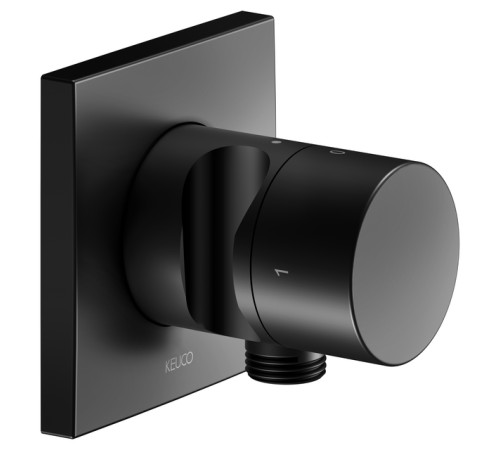 Запорный вентиль Keuco IXMO Pure с выводом для шланга и держателем лейки черный матовый 59557 370202