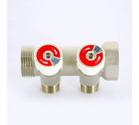 Коллектор никелированный Uni-Fitt 1 НВ 2 выхода 1/2 Н 40 мм 404N4220