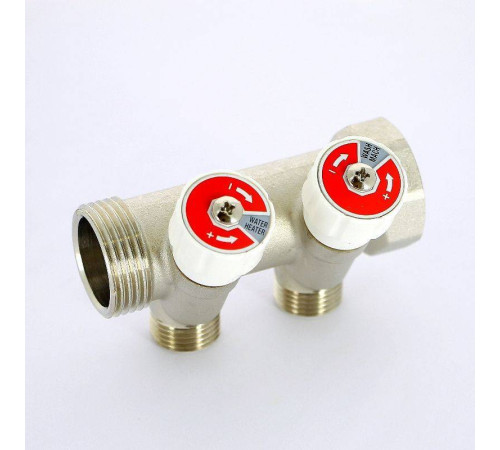 Коллектор никелированный Uni-Fitt 1 НВ 2 выхода 1/2 Н 40 мм 404N4220