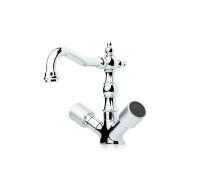 Смеситель для раковины Boheme Royal Cristal на 1 отверстие хром/черный кристалл 272-Royal/CRST black