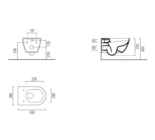 Унитаз подвесной безободковый GSI Pura 550x360 мм Swirlflush Blush Matte 8815FR524