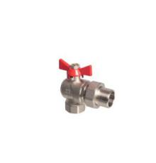 Кран шаровой угловой Kromwell 3/4 ВР-НР с американкой бабочка KW.186.05