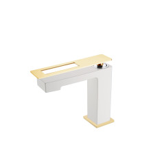 Смеситель для раковины Boheme Q белый/золото 141-WG