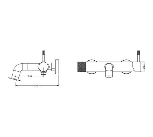 Смеситель для ванны Boheme Uno белый матовый / хром матовый 463-WCR