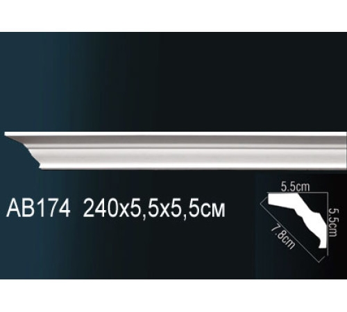Карниз потолочный Perfect AB174 полиуретановый 210x210x2000 мм AB174