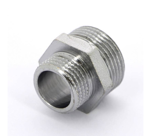 Ниппель резьбовой переходной Tiemme 3/4 x 1/2 НН никелированный 1500124